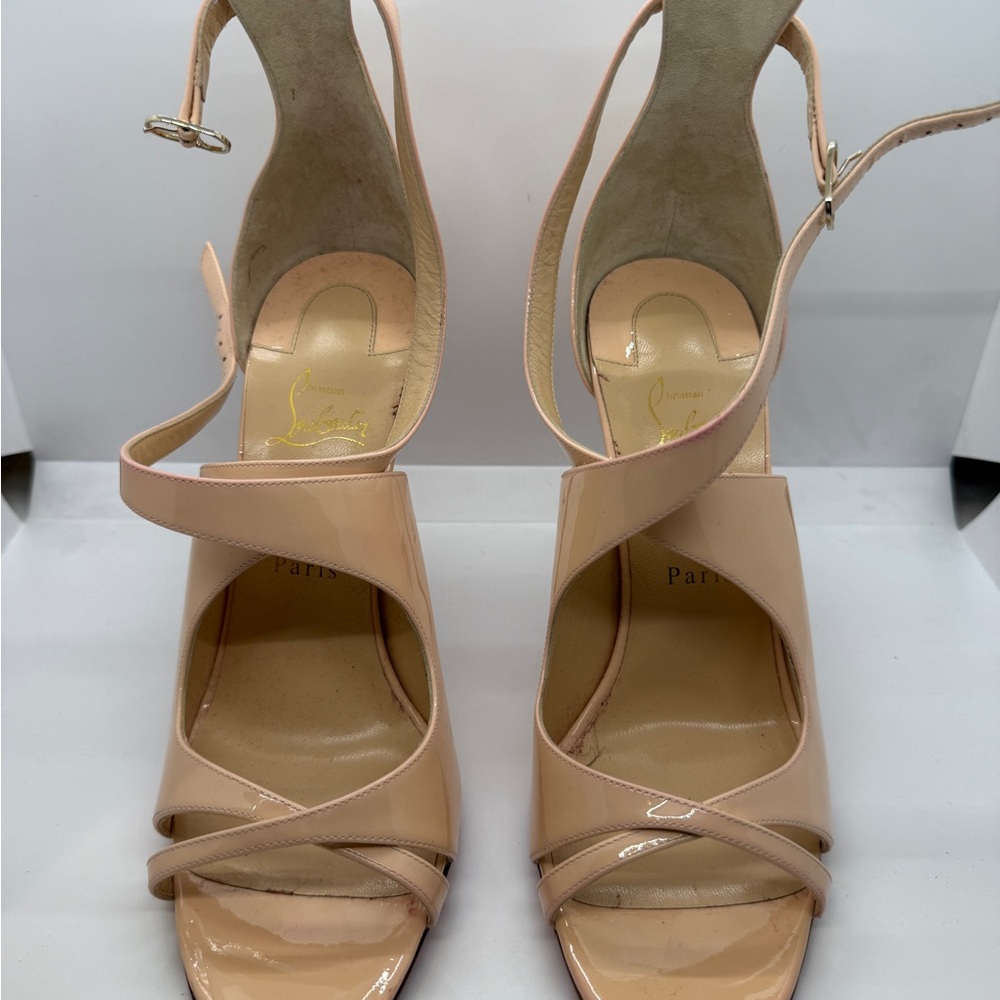 Christian Louboutin Blush Strappy Heels - Picture 1 of 7